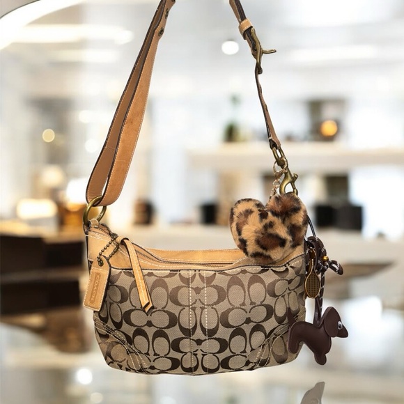 Coach Signature Brown & Tan Shoulder Bag #10561 - Picture 1 of 8